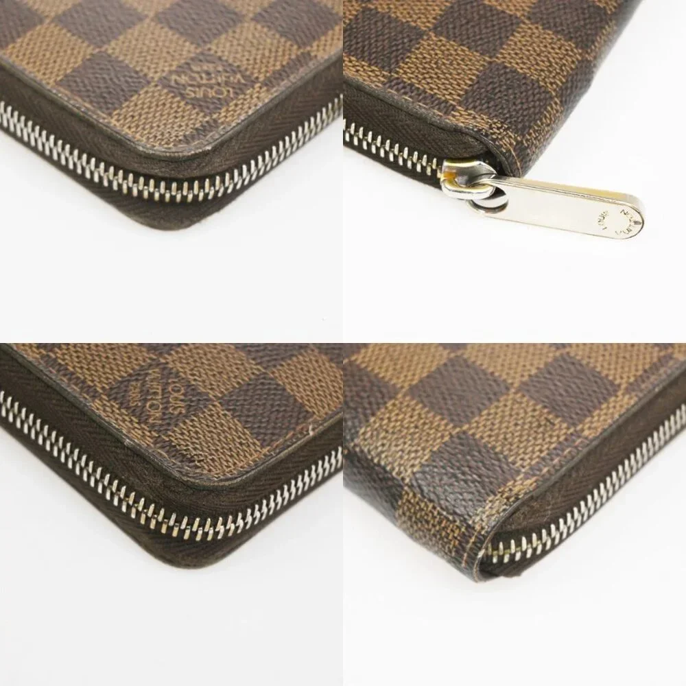 LOUIS VUITTON LV Logo 2 Set Zipper Wallet Monogram Damier Leather Brown 64KC511 - Picture 9 of 13